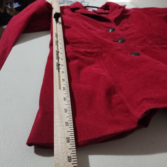 Denim & Co Suede Leather Blazer Jacket Medium Pink - Picture 6 of 14